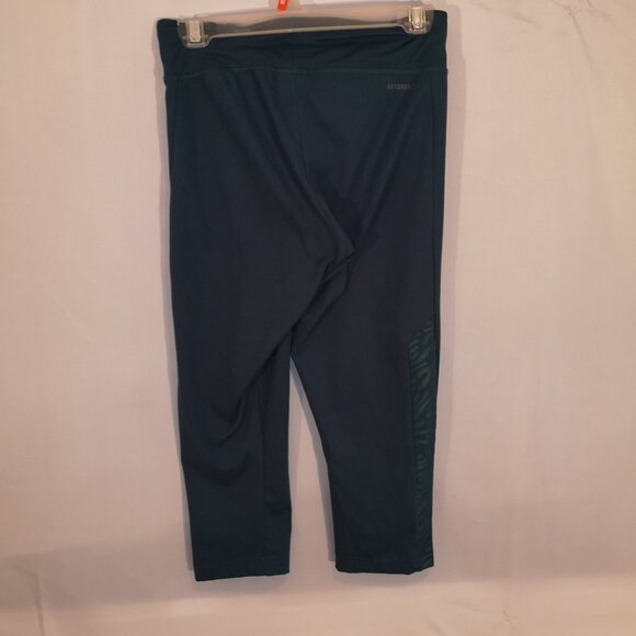 Adidas Aeroready Ladies Teal Color Capri Length Workout Leggings - Picture 2 of 7